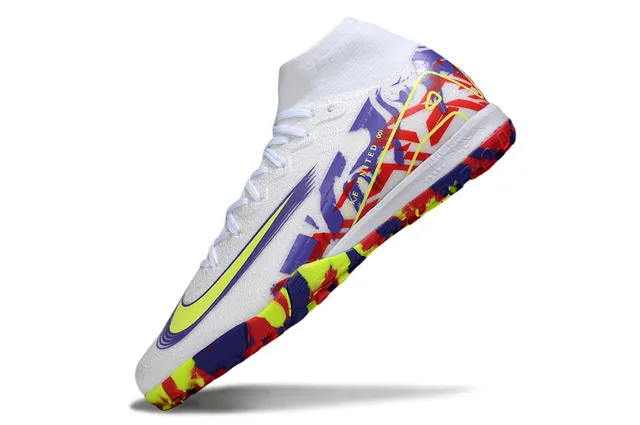 Nike Mercurial Chaussures de football multicolores à col haut en matière synthétique texturée pour gazon artificiel 3