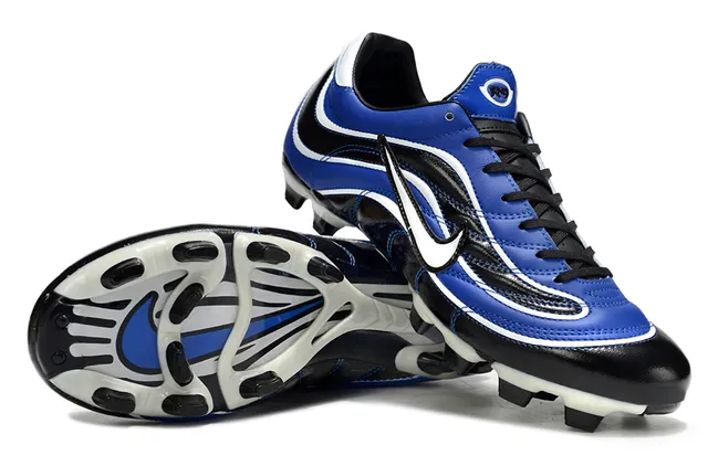 Nike Mercurial R9 Bleu Noir Blanc Firm-Ground Chaussures de football 4