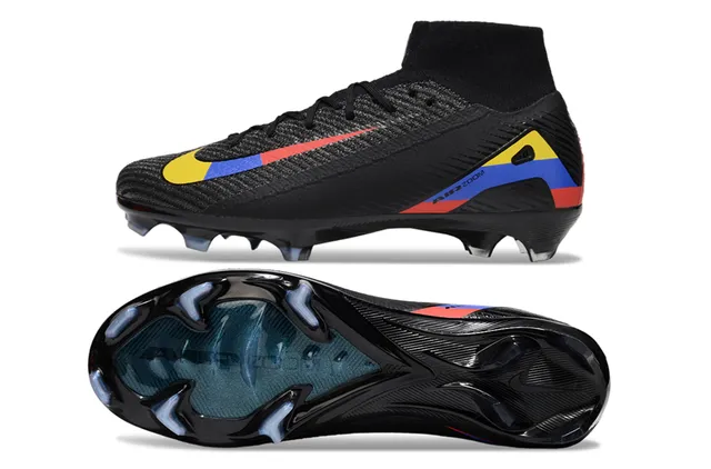 Nike Mercurial Superfly Black Yellow Blue Red Firm-Ground Soccer Shoes 6