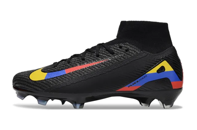 Nike Mercurial Superfly Black Yellow Blue Red Firm-Ground Soccer Shoes 7