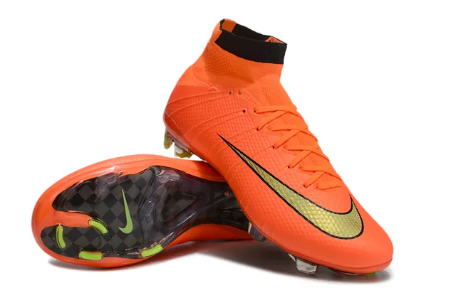 Nike Mercurial Superfly Orange Neon Green Firm-Ground Soccer Shoes 4