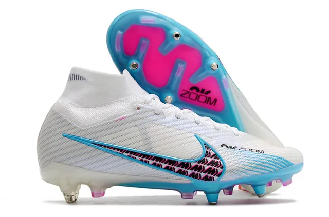 Nike Mercurial Superfly Blanc Rose Violet Terrain ferme Chaussures de football 9