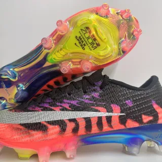 Nike Mercurial Vapor Black Multicolor Knit Upper Flame Graphic Print Firm-Ground Soccer Shoes