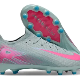 Nike Mercurial Vapor Blue Pink Flyknit Upper Asymmetrical Lacing Firm-Ground Soccer Shoes
