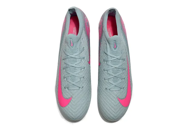 Nike Mercurial Vapor নীল গোলাপি Flyknit উপর অসমমিত লেসিং Firm-Ground সকার জুতা 2