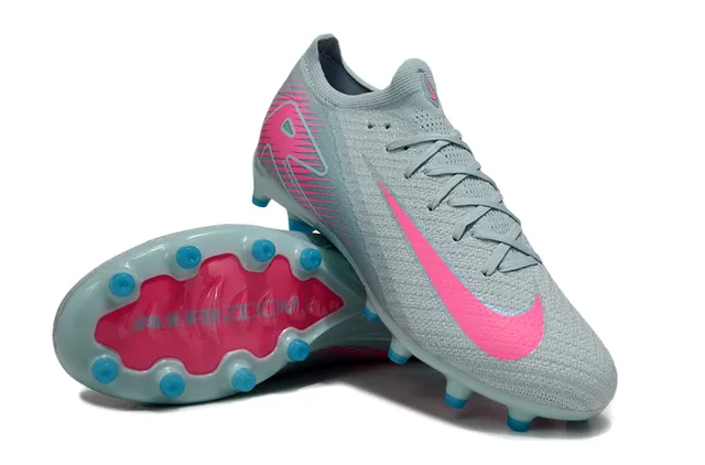 Nike Mercurial Vapor নীল গোলাপি Flyknit উপর অসমমিত লেসিং Firm-Ground সকার জুতা 3