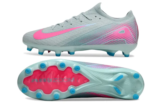 Nike Mercurial Vapor নীল গোলাপি Flyknit উপর অসমমিত লেসিং Firm-Ground সকার জুতা 5