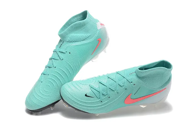 Nike Mercurial Vapor Blue Pink High-Cut Knit Upper Asymmetrical Lacing Firm-Ground Soccer Shoes 3