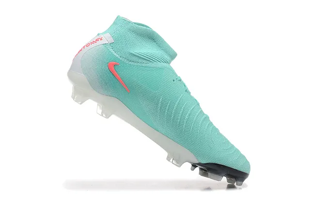 Nike Mercurial Vapor Blue Pink High-Cut Knit Upper Asymmetrical Lacing Firm-Ground Soccer Shoes 4
