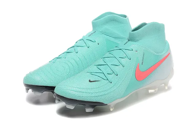 Nike Mercurial Vapor Blue Pink High-Cut Knit Upper Asymmetrical Lacing Firm-Ground Soccer Shoes 8