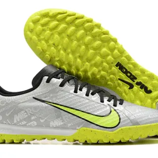Nike Mercurial Vapor Gray Yellow Low-Cut Synthetic Upper Repeating Graphic Print Turf Soccer Shoes