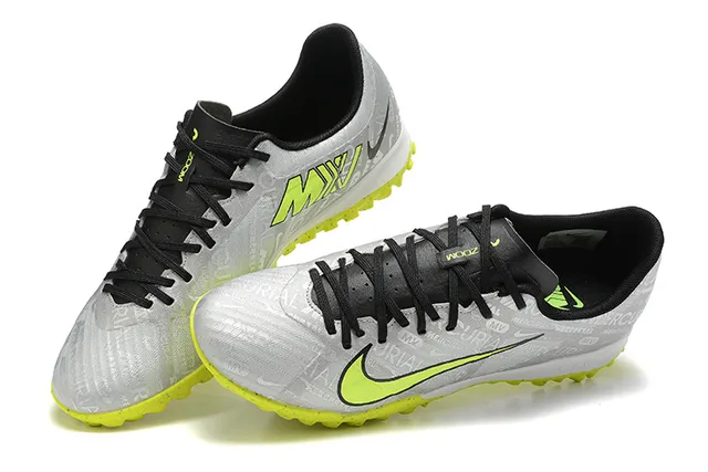 Nike Mercurial Vapor cinza amarelo baixo-corte sintético superior repetitivo gráfico impressão grama artificial sapatos futebol 2