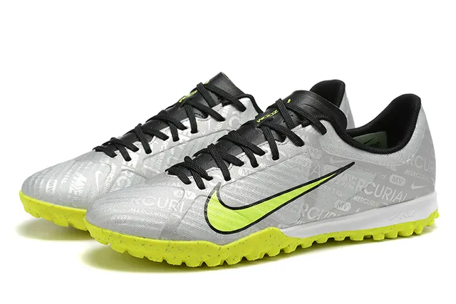 Nike Mercurial Vapor cinza amarelo baixo-corte sintético superior repetitivo gráfico impressão grama artificial sapatos futebol 8