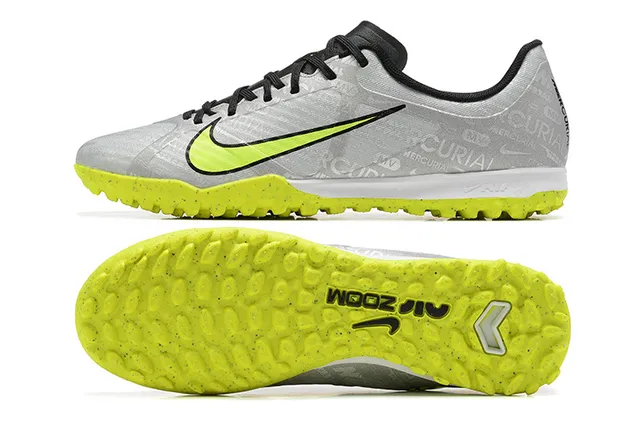 Nike Mercurial Vapor cinza amarelo baixo-corte sintético superior repetitivo gráfico impressão grama artificial sapatos futebol 9