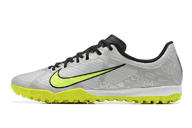 Nike Mercurial Vapor cinza amarelo baixo-corte sintético superior repetitivo gráfico impressão grama artificial sapatos futebol 10