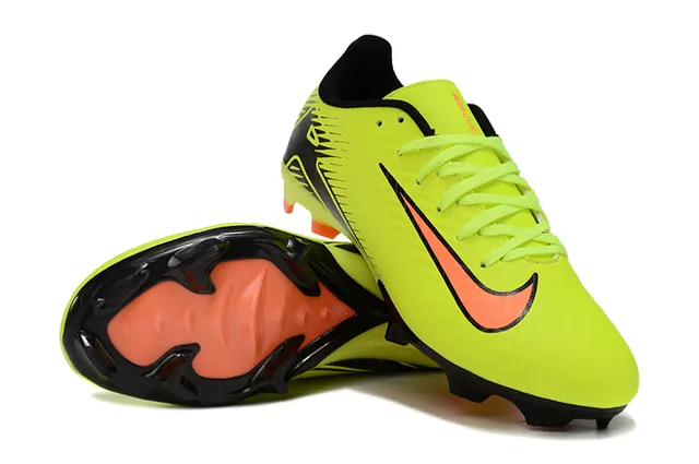 Nike Mercurial Vapor Neon Yellow Black Orange Firm-Ground Soccer Shoes 4