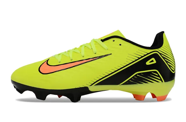 Nike Mercurial Vapor Neon Yellow Black Orange Firm-Ground Soccer Shoes 7