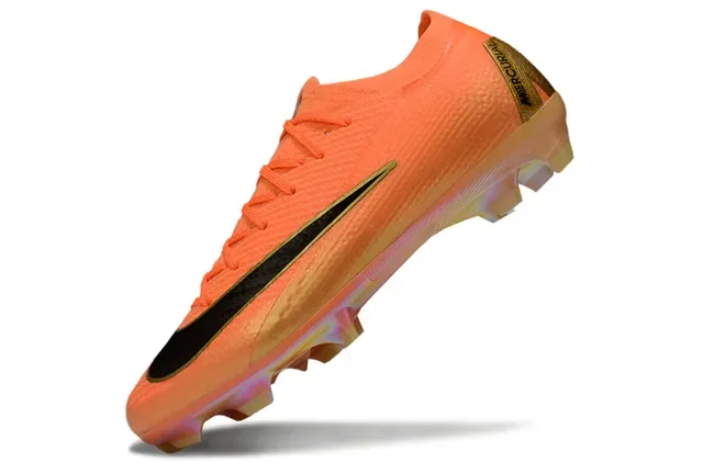 Nike Mercurial Vapor Laranja Ouro Preto Firm-Ground Chuteira 3