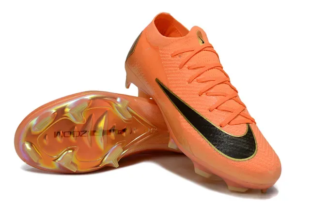 Nike Mercurial Vapor Laranja Ouro Preto Firm-Ground Chuteira 4