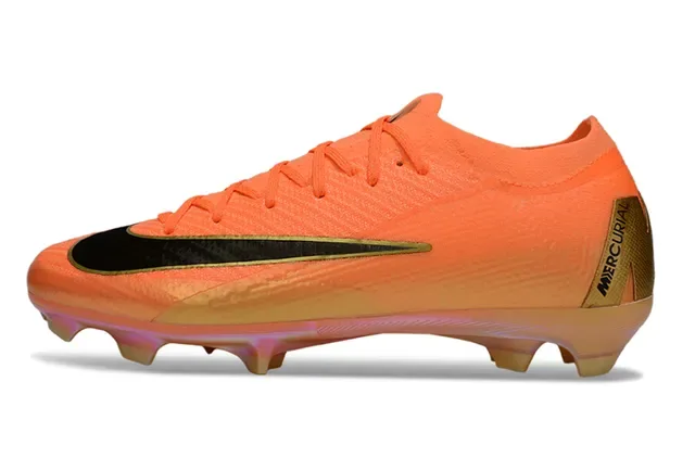 Nike Mercurial Vapor Laranja Ouro Preto Firm-Ground Chuteira 6