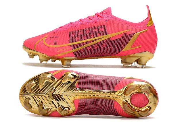 Nike Mercurial Vapor وردي وذهبي أحذية كرة القدم للأرض الصلبة 3