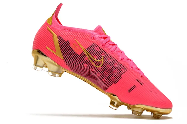 Nike Mercurial Vapor وردي وذهبي أحذية كرة القدم للأرض الصلبة 4