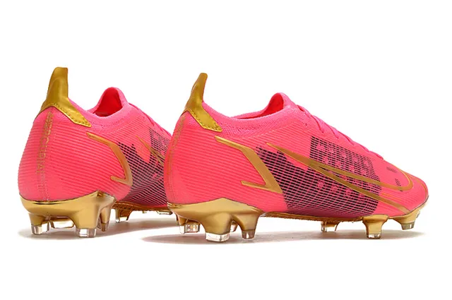 Nike Mercurial Vapor وردي وذهبي أحذية كرة القدم للأرض الصلبة 8