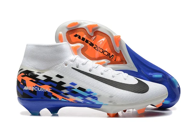Nike Mercurial Vapor White Multicolor High-Cut Sock-Fit Collar Firm-Ground Soccer Shoes 1