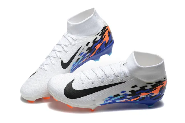 Nike Mercurial Vapor White Multicolor High-Cut Sock-Fit Collar Firm-Ground Soccer Shoes 3
