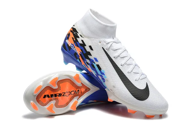 Nike Mercurial Vapor White Multicolor High-Cut Sock-Fit Collar Firm-Ground Soccer Shoes 6