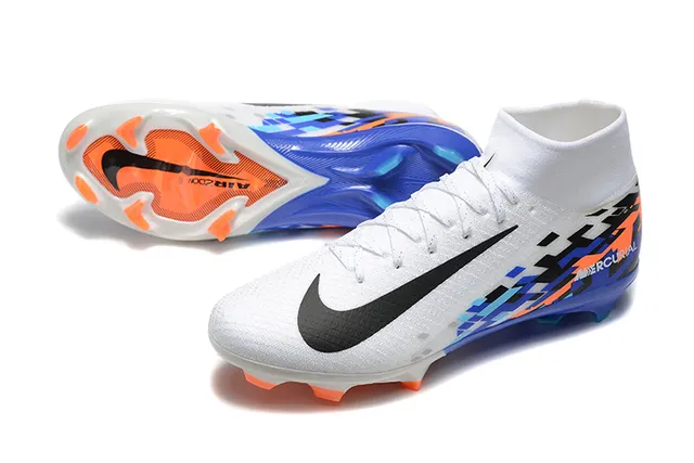 Nike Mercurial Vapor White Multicolor High-Cut Sock-Fit Collar Firm-Ground Soccer Shoes 7