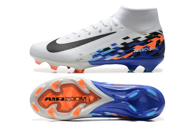 Nike Mercurial Vapor White Multicolor High-Cut Sock-Fit Collar Firm-Ground Soccer Shoes 9