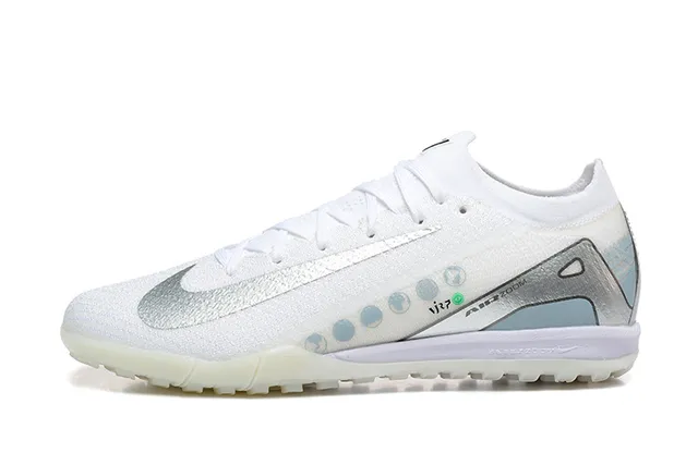 Nike Mercurial Vapor Blanc Argenté Basse Coupe Tige Synthétique Tricotée Turf Chaussures de Football 10