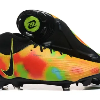 Nike Multicolor Black High-Cut Sock-Fit Collar Tie-Dye Synthetic Upper Firm-Ground Soccer Shoes
