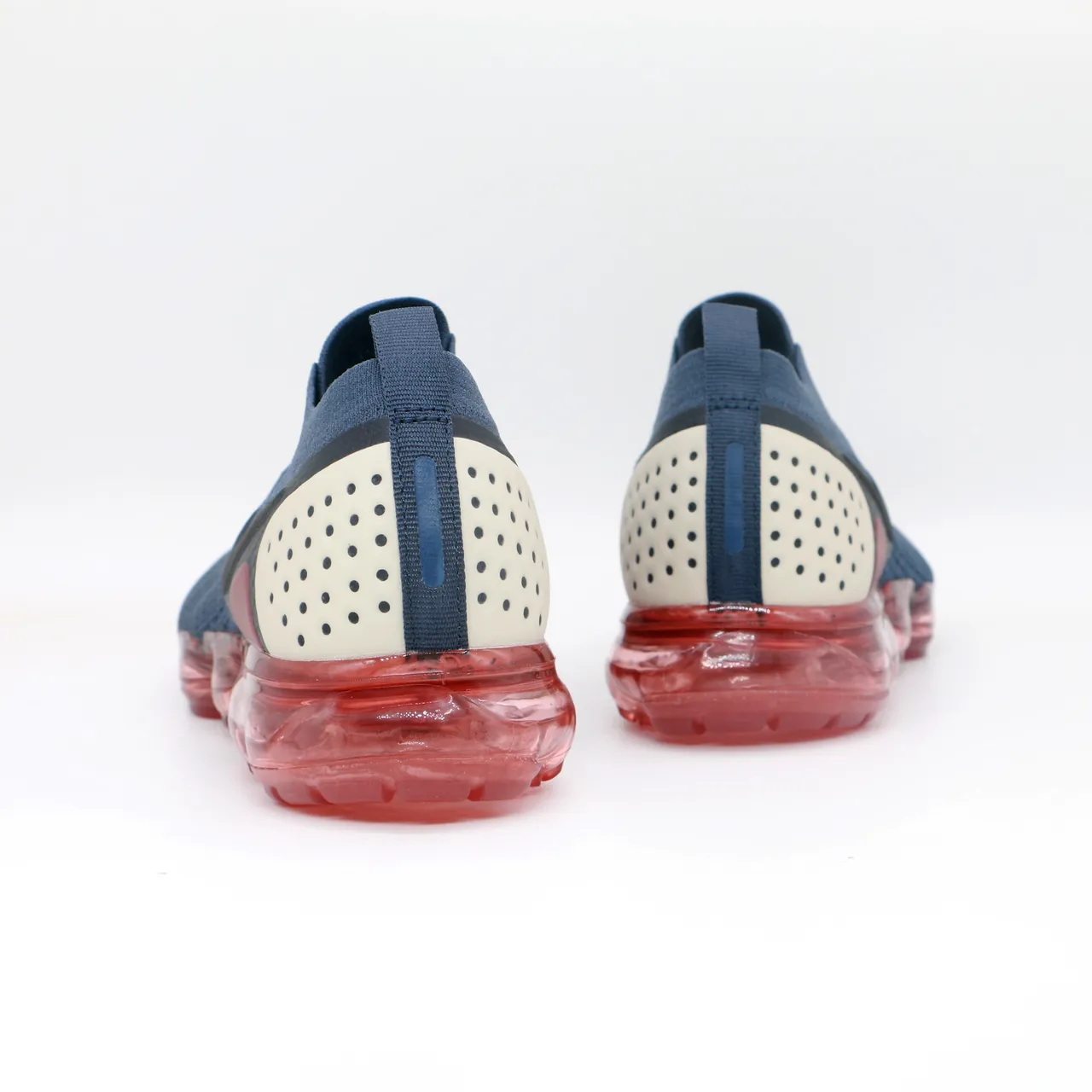 Nike Navy Red Slip-On Knit Upper Translucent Segmented Air Sole Lifestyle Sneakers 5