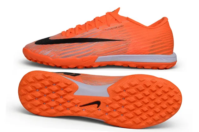 Nike chaussures de football turf upper Flyweave Low-Cut Collar orange noir 2