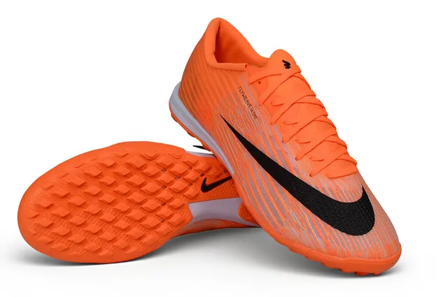 Nike chaussures de football turf upper Flyweave Low-Cut Collar orange noir 3