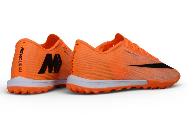 Nike chaussures de football turf upper Flyweave Low-Cut Collar orange noir 5