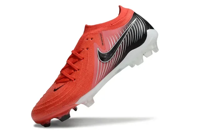 Nike Chaussures de Football Orange Noir Upper en Tricot Graphiques Dynamiques de Vague Argent Firm-Ground 3