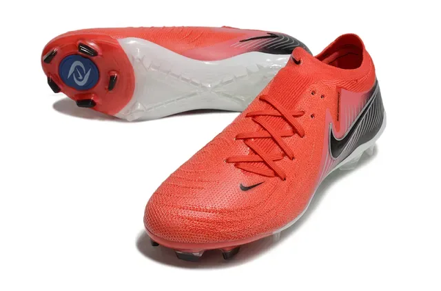 Nike Chaussures de Football Orange Noir Upper en Tricot Graphiques Dynamiques de Vague Argent Firm-Ground 4