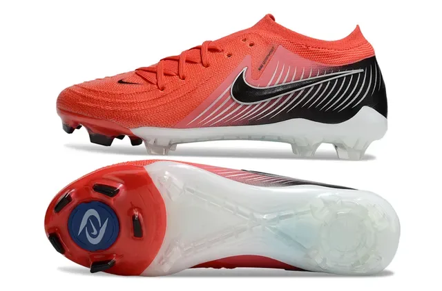 Nike Chaussures de Football Orange Noir Upper en Tricot Graphiques Dynamiques de Vague Argent Firm-Ground 6