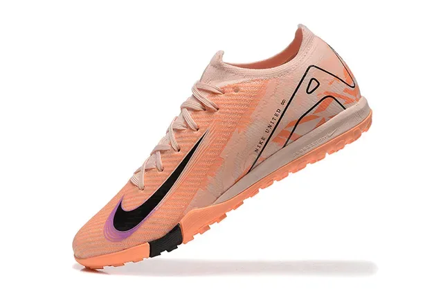 Nike Orange Noir Low-Cut Knit Upper Asymétriques Lacets Turf Chaussures de Football 5