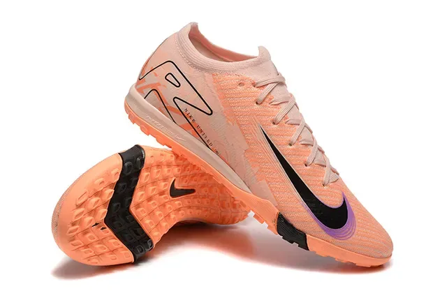 Nike Orange Noir Low-Cut Knit Upper Asymétriques Lacets Turf Chaussures de Football 6