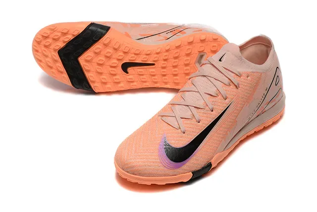 Nike Orange Noir Low-Cut Knit Upper Asymétriques Lacets Turf Chaussures de Football 7