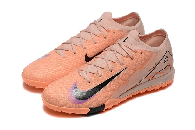 Nike Orange Noir Low-Cut Knit Upper Asymétriques Lacets Turf Chaussures de Football 8