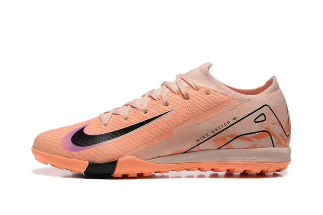 Nike Orange Noir Low-Cut Knit Upper Asymétriques Lacets Turf Chaussures de Football 10