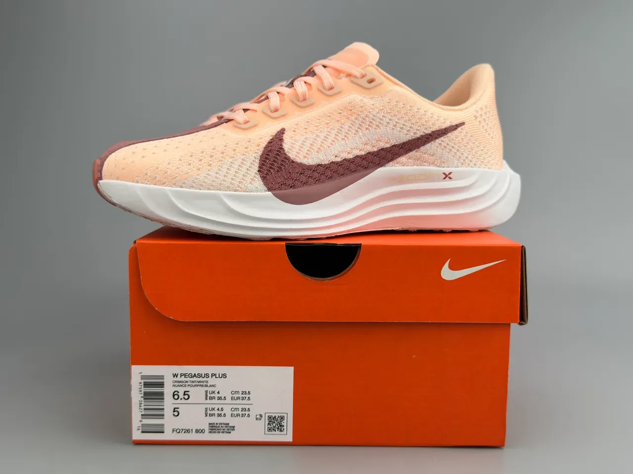 Nike Chaussures de running avec upper en tricot orange et bordeaux semelle intermédiaire sculptée blanche 2