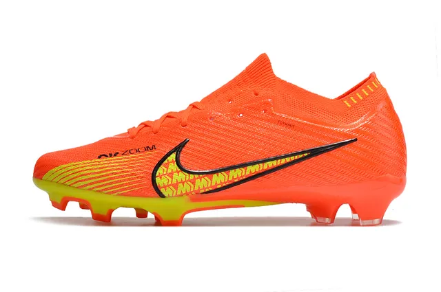 Nike Orange Yellow Low-Cut Knit Upper Dynamic Fit Collar Firm-Ground Soccer Shoes 6