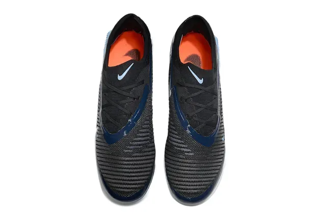 Nike Phantom GT أسود أزرق Flyknit Upper Dynamic Fit Collar Firm-Ground أحذية كرة القدم 2