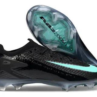 Nike Phantom GT Black Blue Knit Upper Sock-Fit Collar Firm-Ground Soccer Shoes